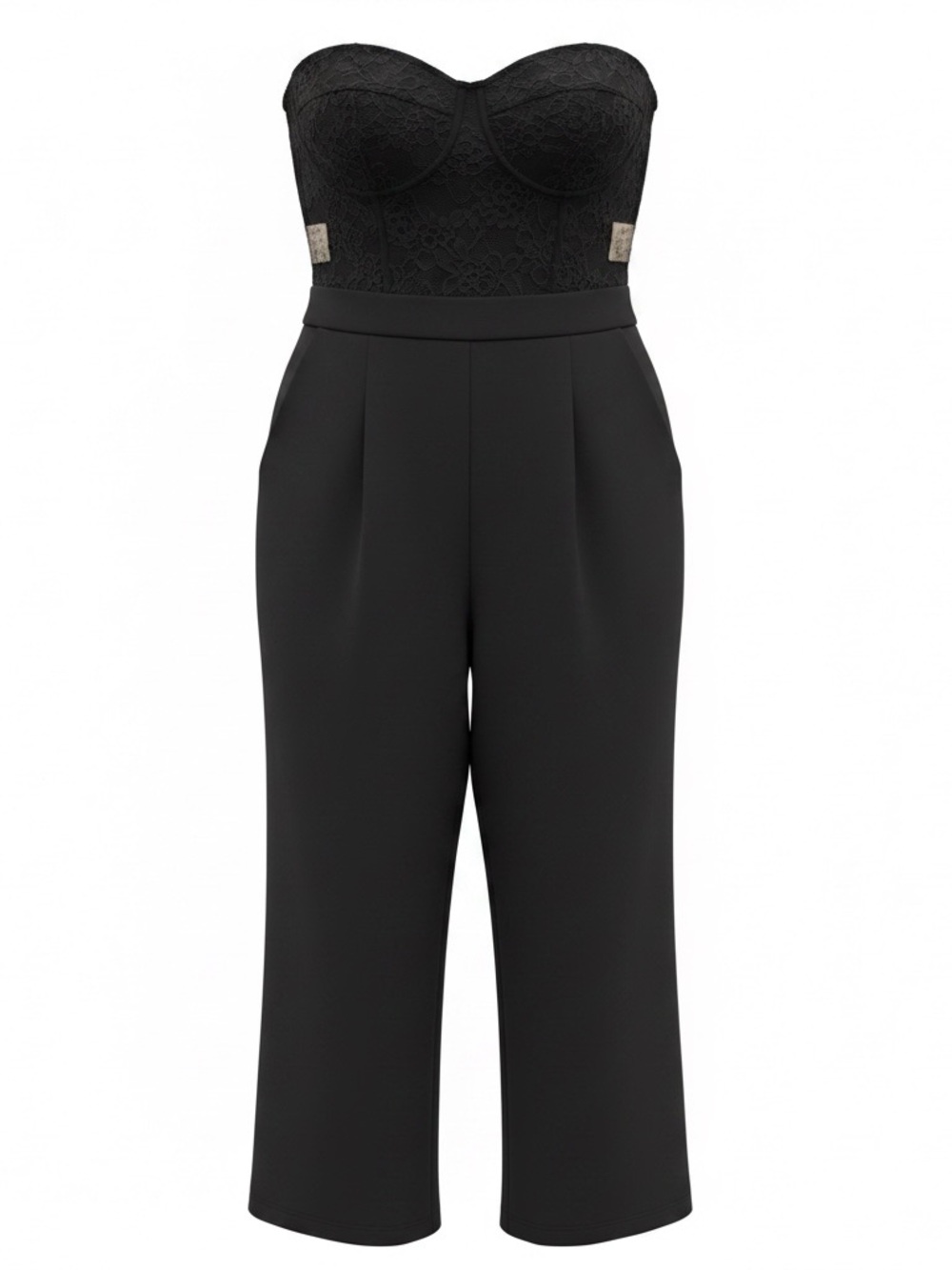 Express Black Lace Bustier Jumpsuit